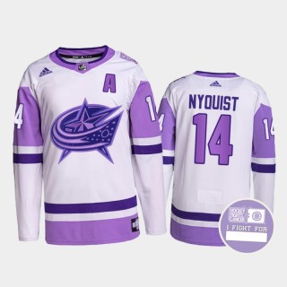 Blue Jackets Hockey Fights Cancer Gustav Nyquist Jersey Authentic Pro