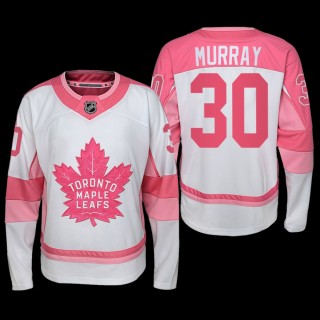 Matt Murray Toronto Maple Leafs Hockey Fights Cancer Jersey White Pink #30
