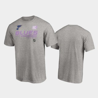 Men's St. Louis Blues 2020 Hockey Fights Cancer Heather Gray T-Shirt