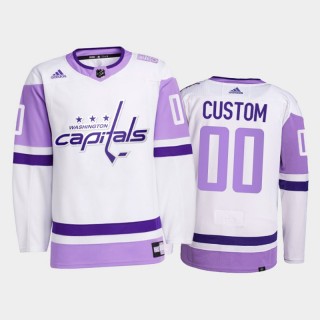 Custom 2021 HockeyFightsCancer Jersey Washington Capitals White Primegreen