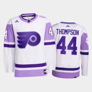 Nate Thompson #44 Philadelphia Flyers 2021 Hockey Fights Cancer White Primegreen Jersey