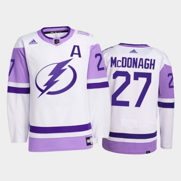 Tampa Bay Lightning 2021 HockeyFightsCancer Ryan McDonagh White #27 Primegreen Jersey